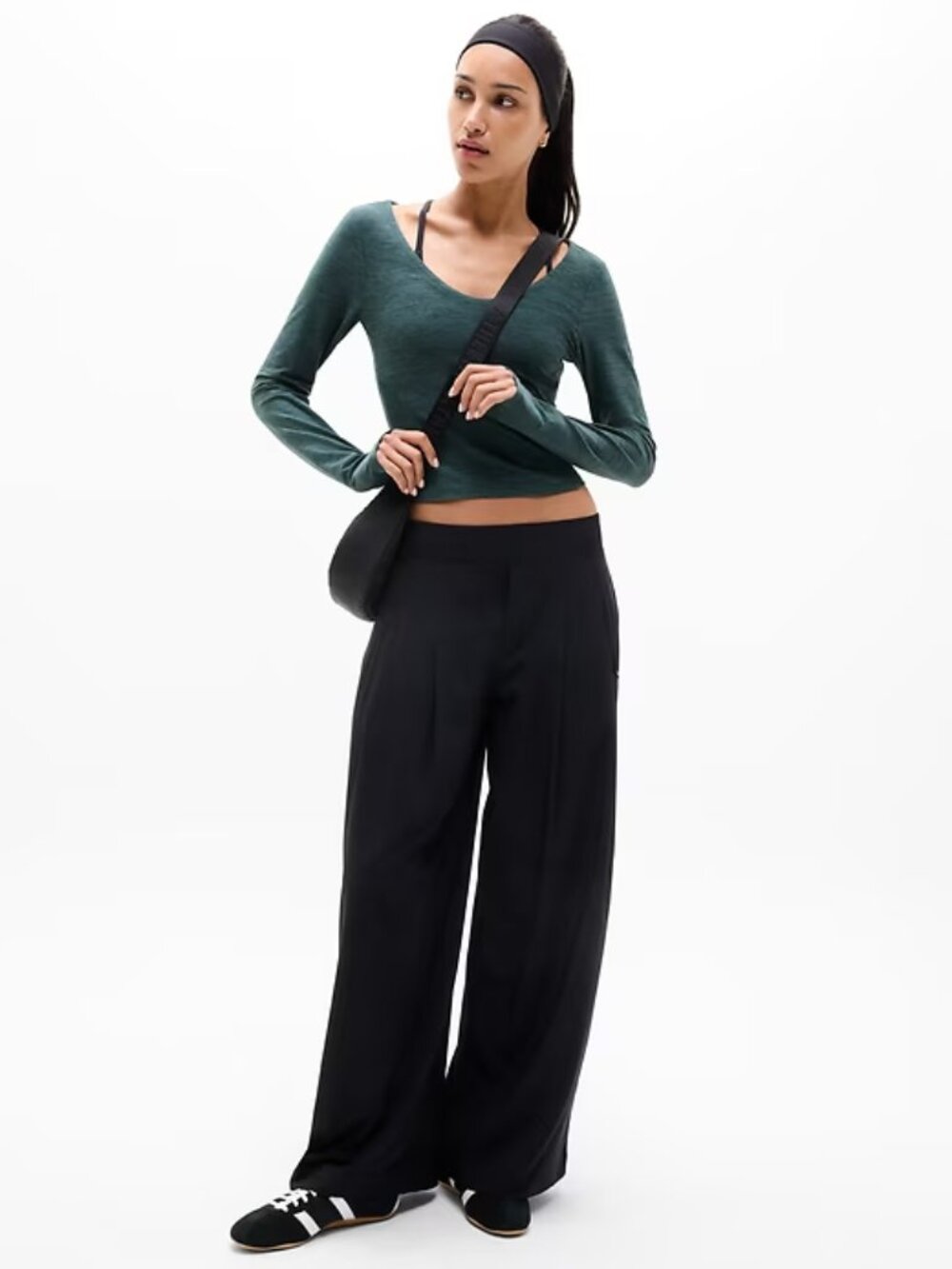 Athleta  SoftLuxe Top - Pine Heather (S) NWT